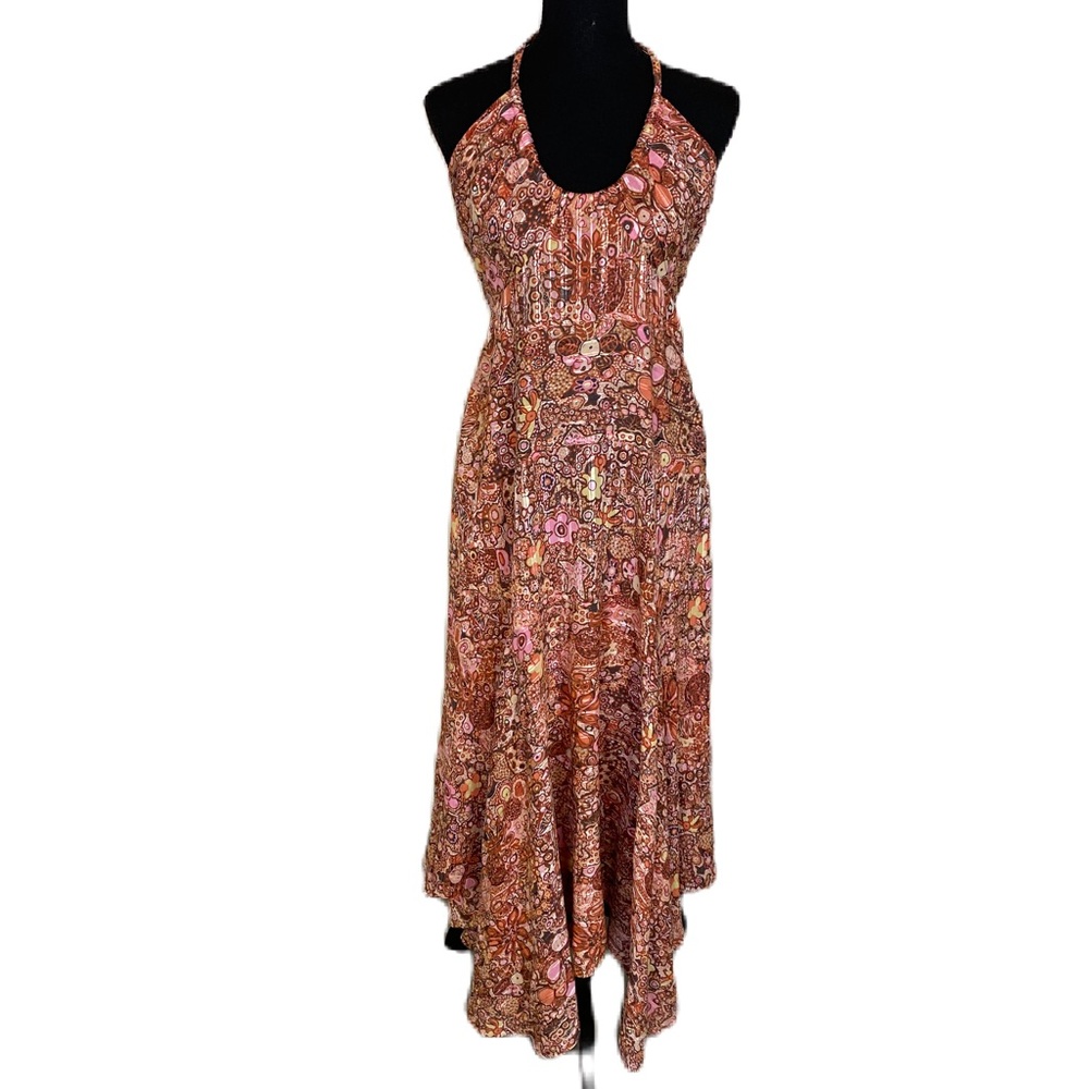 ALC Orange Smocked Tiered Sundress